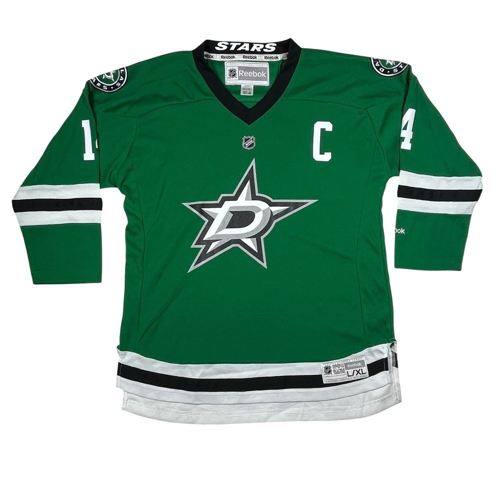Reebok Dallas Stars Hockey Jersey Kids L/XL Green Jamie Benn 14 NHL Fan Gear